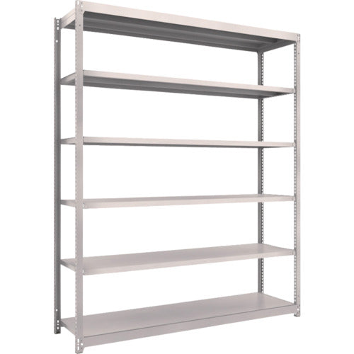 TRUSCCO 스틸 랙 M1.5형 경중량 선반 1760×445×H2100 6단 단품 네오 그레이 M1.5-7646 1 S