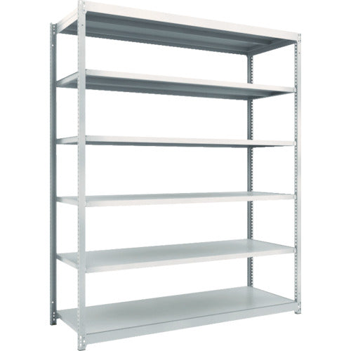 TRUSCCO 스틸 랙 M1.5형 경중량 선반 1760×595×H2100 6단 단품 네오 그레이 M1.5-7666 1 S