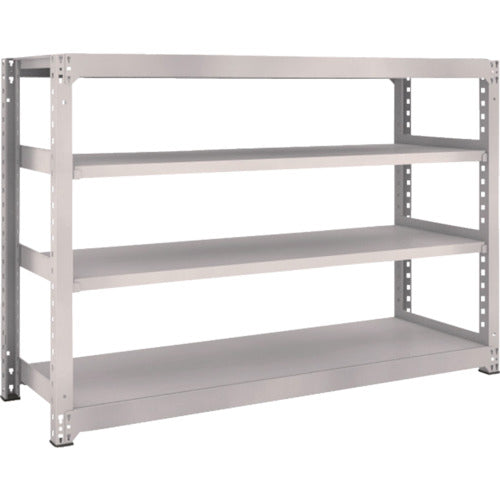TRUSCO Steel Rack M5 Medium Duty Shelf 1800 x 571 x H1200 4 Tiers Single Unit Neo Gray M5-4664 1 Unit