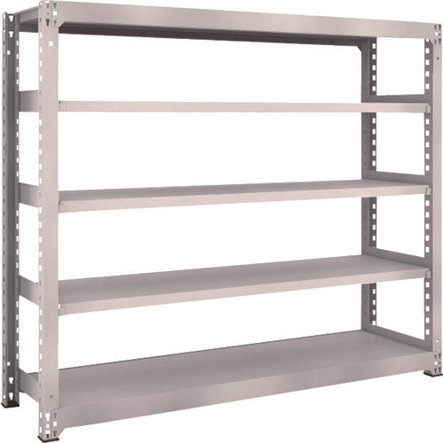 TRUSCO Steel Rack M5 Medium Duty Shelf 1800 x 471 x H1500 5 Tiers Single Unit Neo Gray M5-5655 1 Unit