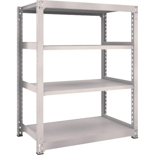 TRUSCO Steel Rack M5 Medium Duty Shelf 1200 x 721 x H1500 4 Tiers Single Unit Neo Gray M5-5474 1 Unit