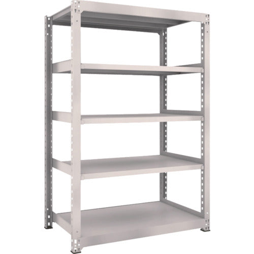 TRUSCO Steel Rack M5 Medium Duty Shelf 1200 x 721 x H1800 5 Tiers Single Unit Neo Gray M5-6475 1 Unit