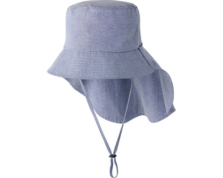 Chambray sun hat that won't fly away in the wind / 049101500 Blue 1 piece