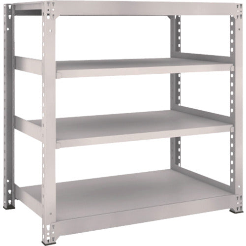 TRUSCO Steel Rack M5 Medium Duty Shelf 1200 x 721 x H1200 4 Tiers Single Unit Neo Gray M5-4474 1 Unit
