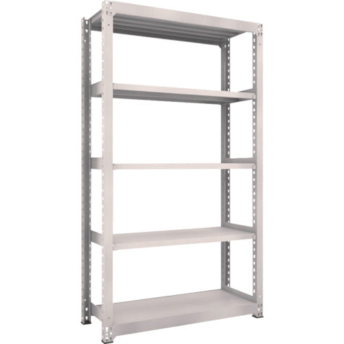 TRUSCO Steel Rack M5 Medium Duty Shelf 1200 x 471 x H2100 5 Tiers Single Unit Neo Gray M5-7455 1 Unit