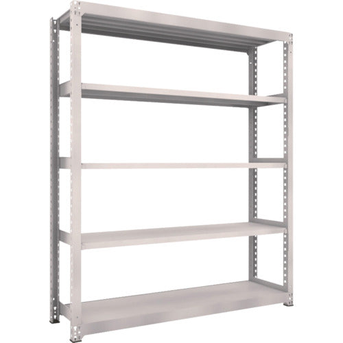 TRUSCO Steel Rack M5 Medium Duty Shelf 1800 x 471 x H2100 5 Tiers Single Unit Neo Gray M5-7655 1 Unit