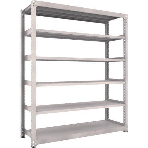 TRUSCO Steel Rack M5 Medium Duty Shelf 1800 x 571 x H2100 6 Tiers Single Unit Neo Gray M5-7666 1 Unit