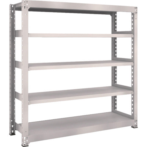 TRUSCO Steel Rack M5 Medium Duty Shelf 1500 x 471 x H1500 5 Tiers Single Unit Neo Gray M5-5555 1 Unit