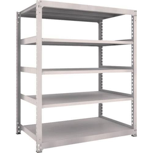 ＴＲＵＳＣＯ　スチールラック　Ｍ５型中量棚　１５００×９２１×Ｈ１８００　５段　単体　ネオグレー　M5-6595　1 台