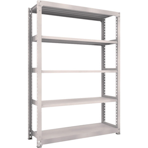 TRUSCO Steel Rack M5 Medium Duty Shelf 1500 x 471 x H2100 5 Tiers Single Unit Neo Gray M5-7555 1 Unit