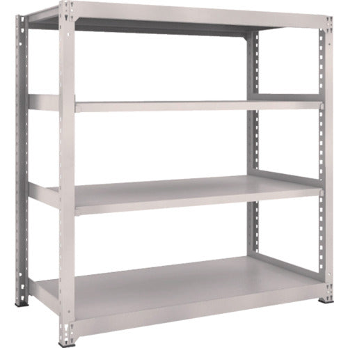 ＴＲＵＳＣＯ　スチールラック　Ｍ３型中量棚　１５００×７２１×Ｈ１５００　４段　単体　ネオグレー　M3-5574　1 Ｓ