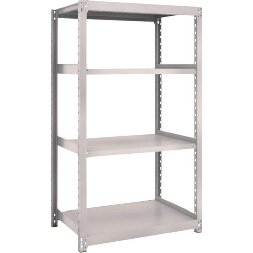 ＴＲＵＳＣＯ　スチールラック　Ｍ２型軽中量棚　８６０×６００×Ｈ１５００　４段　単体　ネオグレー　M2-5364　1 Ｓ