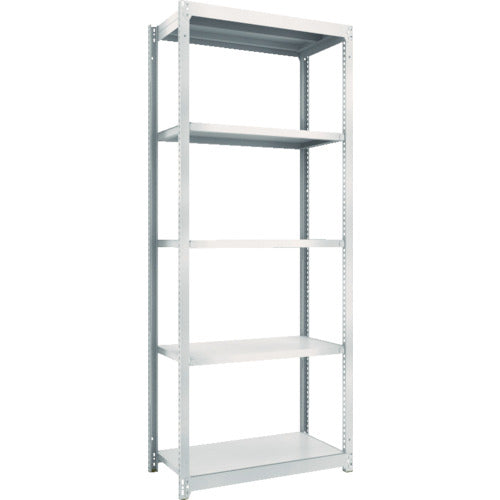 TRUSCO Steel Rack M1.5 Type Light-Medium Duty Shelf 860 x 445 x H2100 5-Tier Single Unit Neo Gray M1.5-7345 1 S