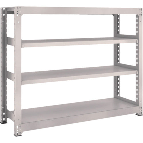 ＴＲＵＳＣＯ　スチールラック　Ｍ３型中量棚　１５００×４７１×Ｈ１２００　４段　単体　ネオグレー　M3-4554　1 Ｓ