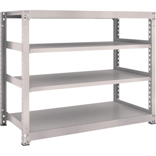 TRUSCO Steel Rack M3 Medium Duty Shelf 1500 x 721 x H1200 4 Tiers Single Unit Neo Gray M3-4574 1 S