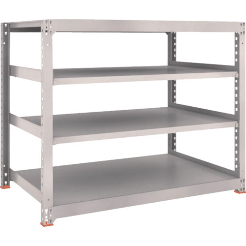 TRUSCO Steel Rack M3 Medium Duty Shelf 1500 x 921 x H1200 4 Tiers Single Unit Neo Gray M3-4594 1 S