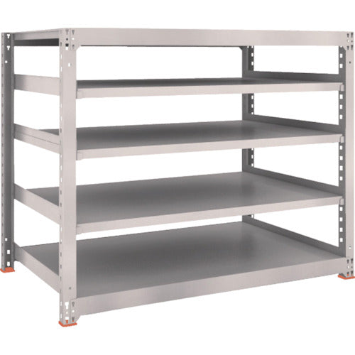 ＴＲＵＳＣＯ　スチールラック　Ｍ３型中量棚　１５００×９２１×Ｈ１２００　５段　単体　ネオグレー　M3-4595　1 Ｓ