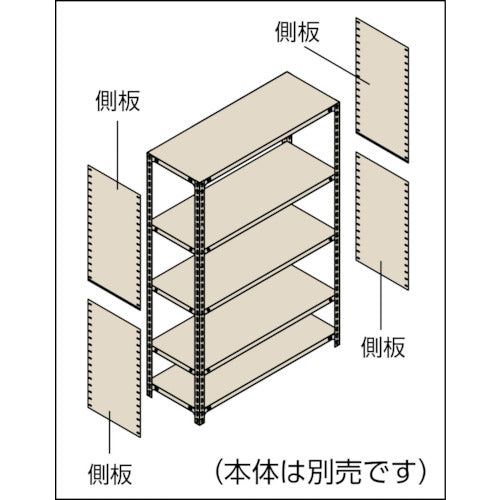 ＴＲＵＳＣＯ　スチール製軽量ボルト式棚用連結側板　Ｄ３００×Ｈ１２００用　ネオグレー　G-4V　1 Ｓ