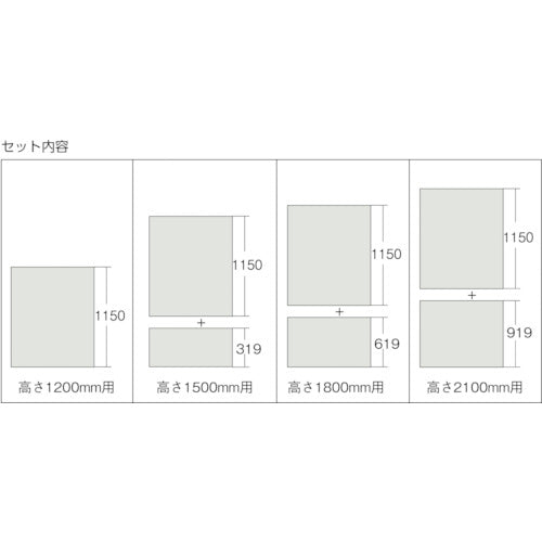 ＴＲＵＳＣＯ　スチール製軽量ボルト式棚用側板　Ｄ４５０×Ｈ１５００用　ネオグレー　G-5X　1 Ｓ