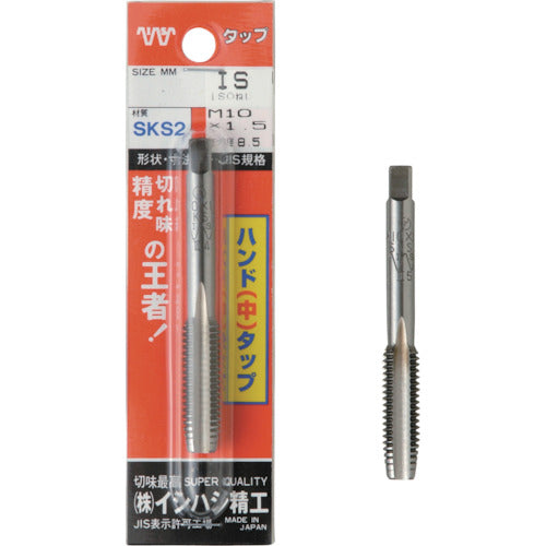 ＩＳ　パック入　ＳＫＳハンドタップ　メートルねじ・細目　【中＃２】　Ｍ１４Ｘ１．２５　（１本入）　P-S-HT-M14X1.25-2　1 本