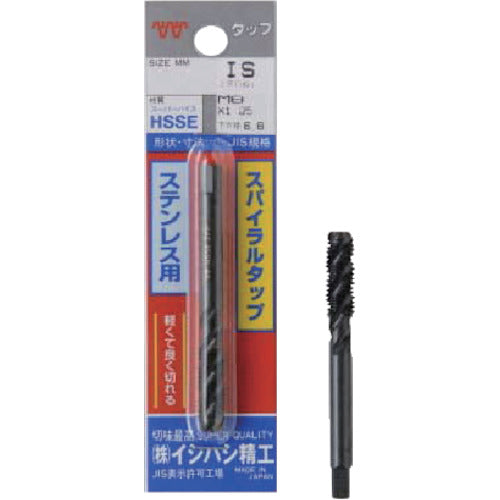 ＩＳＦ　パック入　ステンレス用スパイラルタップ（１本入）　Ｍ４Ｘ０．７　P-SUS-SPT-M4X0.7　1 個