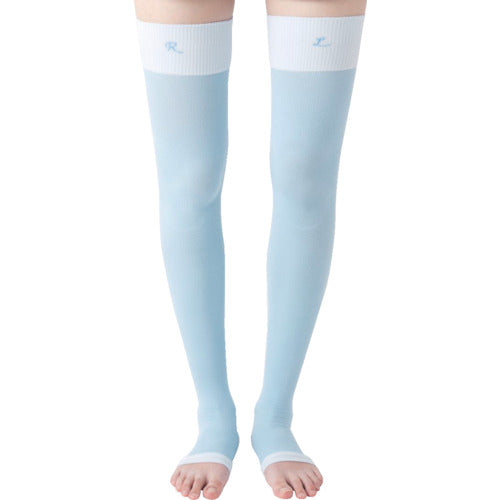 Okamoto Socks Supplement, Cool Socks that Swirl Long While You Sleep to Promote Blood Circulation, 23-25 ​​Sax, 638-992E-24-64, 1 Pair