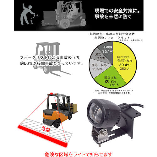 サンコー　フォークリフトセーフティＬＥＤレーザー３個セット　SFLSLEDSP3　1 Ｓ