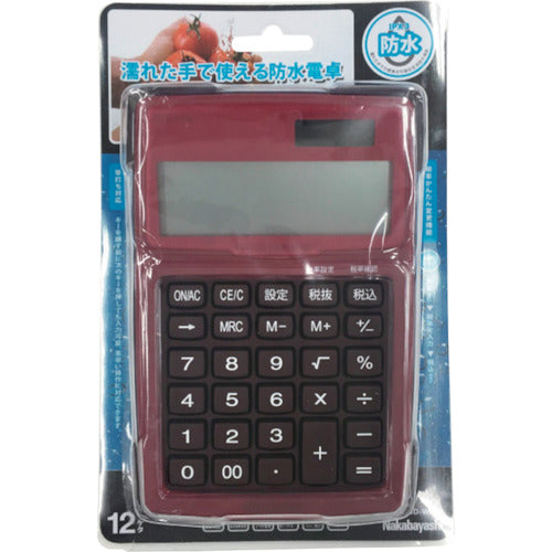 Nakabayashi Desktop Calculator Waterproof Type S Red ECD-WR01RD 1 pc