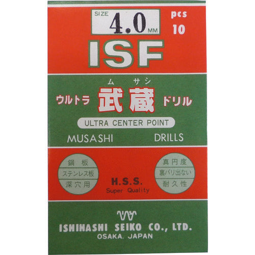 ＩＳＦ　ウルトラムサシドリル　４．０ｍｍ　UMD-4.0　10 本