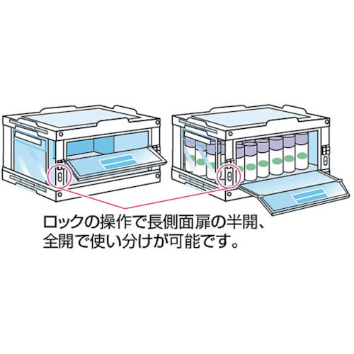 ＴＲＵＳＣＯ　α折りたたみコンテナ　５０Ｌ　扉付　透明　CR-S50T　1 個