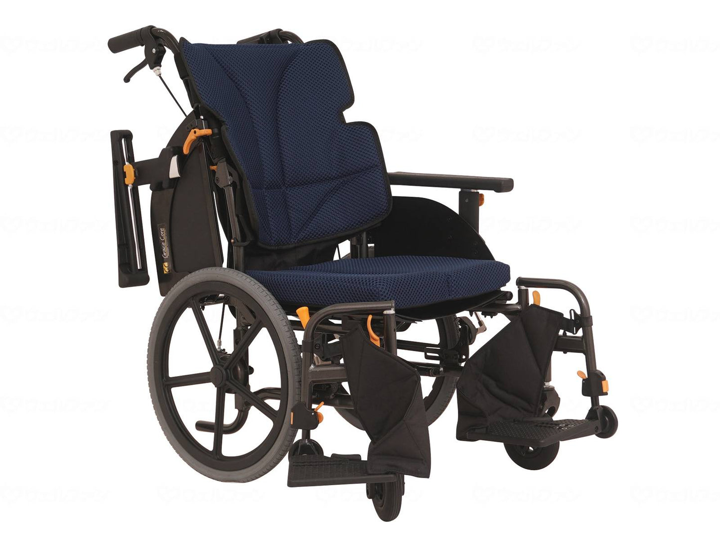 松永製作所ｸﾞﾚｲｽｺｱ・ﾐﾆﾓ 介助(低床) GRC-60B M-12(ﾈｲﾋﾞｰ) 座幅40-前座35cm