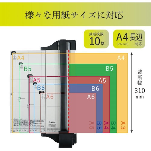 Curl paper cutter, Disc cutter Slim, A4 size, cuts 10 sheets, DC-2000N, 1 unit