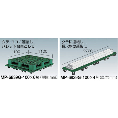 ＴＲＵＳＣＯ　マルチキャリー連結くん　６８０Ｘ３９０　ナイロン車輪　MP-6839N-100　1 台