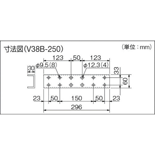 ＴＲＵＳＣＯ　ホイールコンベヤ用連結ベース　幅１９６　取付Ｐ５０　V38B-150　1 台