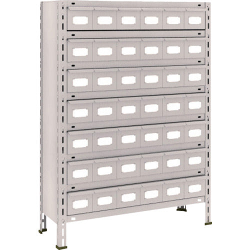 TRUSCO Steel Rack Lightweight Shelf 875 x 300 x 1200 Steel Drawer Small x 42 Neo Gray 43V-808A7 1 Unit