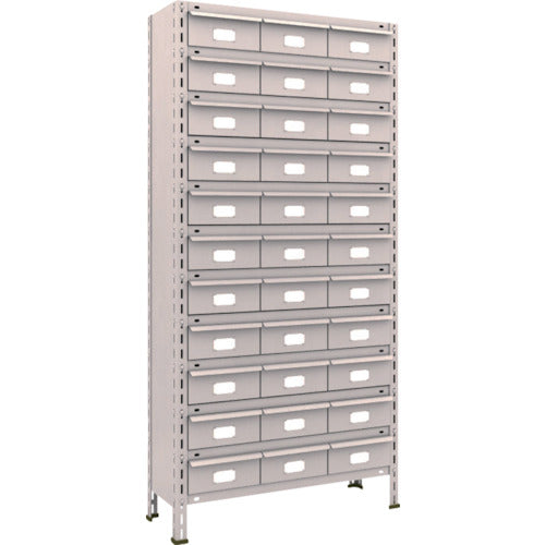 TRUSCO Steel Rack Lightweight Shelf 875 x 300 x 1800 Steel Drawer Large x 33 Neo Gray 63V-812B11 1 Unit