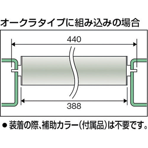 ＴＲＵＳＣＯ　取替用単品　スチールローラー　Φ５７×１．４ｔ　Ｗ３００　Ｓ付　VL57W300　1 本