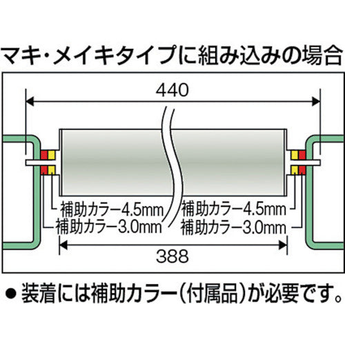 ＴＲＵＳＣＯ　取替用単品　スチールローラー　Φ５７×１．４ｔ　Ｗ３００　Ｓ付　VL57W300　1 本