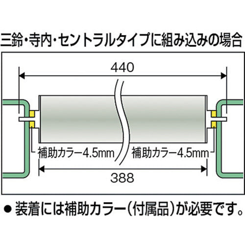 ＴＲＵＳＣＯ　取替用単品　スチールローラー　Φ５７×１．４ｔ　Ｗ３００　Ｓ付　VL57W300　1 本