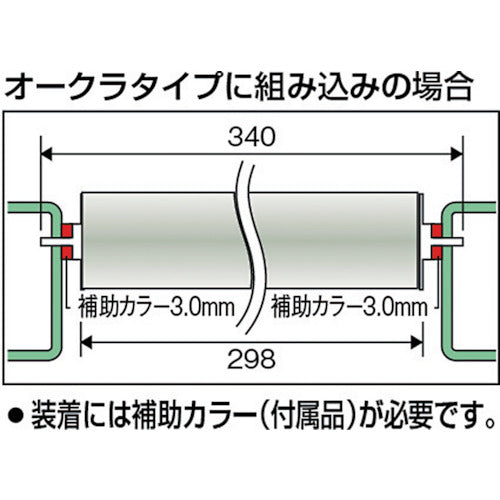 ＴＲＵＳＣＯ　スチールローラー　Φ３８Ｘ１．２ｔ　Ｗ４００　Ｓ付　VL38W400　1 本