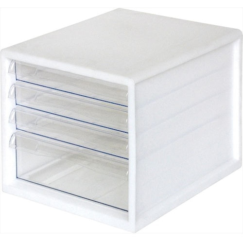 ナカバヤシ　Ａ４レターケース一体／浅３段深１段／ホワイト　A4E-04W　1 台