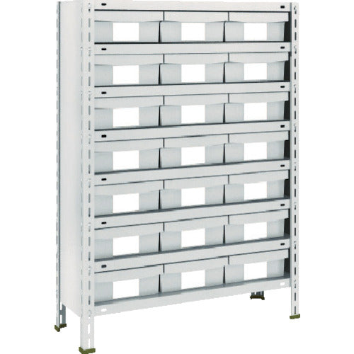TRUSCO Steel Rack Lightweight Shelf 875X300X1200 Plastic Drawer NG Small X21 Neo Gray 43V-808F7 1 Unit