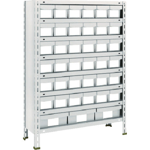 TRUSCO Steel Rack Lightweight Shelf 875 x 300 x 1200 Plastic Drawers NG Small x 36 Large x 3 Neo Gray 43V-808E6F1 1 Unit