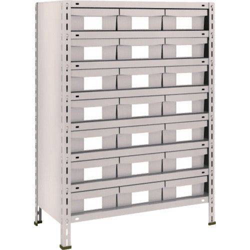 TRUSCO Steel Rack Lightweight Shelf 875X450X1200 Plastic Drawer NG Large X21 Neo Gray 43X-808F7 1 Unit