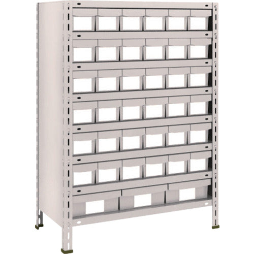 TRUSCO Steel Rack Lightweight Shelf 875 x 450 x 1200 Plastic Drawers Small x 36 Large x 3 Neo Gray 43X-808E6F1 1 Unit