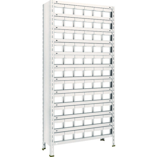 TRUSCO Steel Rack Lightweight Shelf 875X300X1800 Plastic Drawer NG Small X66 Neo Gray 63V-812E11 1 Unit