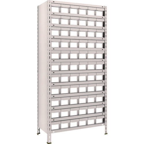 TRUSCO Steel Rack Lightweight Shelf 875X450X1800 Plastic Drawer NG Small X66 Neo Gray 63X-812E11 1 Unit