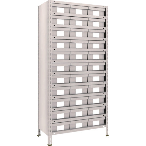 TRUSCO Steel Rack Lightweight Shelf 875X450X1800 Plastic Drawer NG Large X33 Neo Gray 63X-812F11 1 Unit