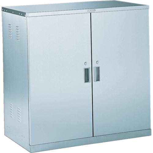 TRUSCO Earthquake-resistant medicine cabinet, double-opening type, sliding shelves, 900 x 500 x H900, SWT, 1 unit