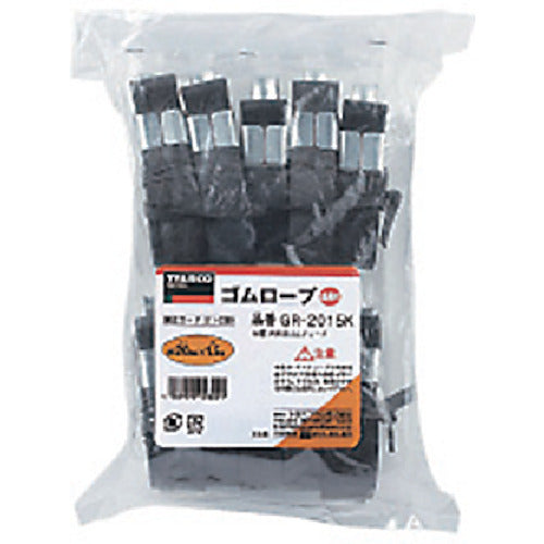 TRUSCO Rubber Rope with Metal Fittings Width 20mm x Length 2.5m 1Pk (Bag) = 10 Pieces GR-2025K 1 PK